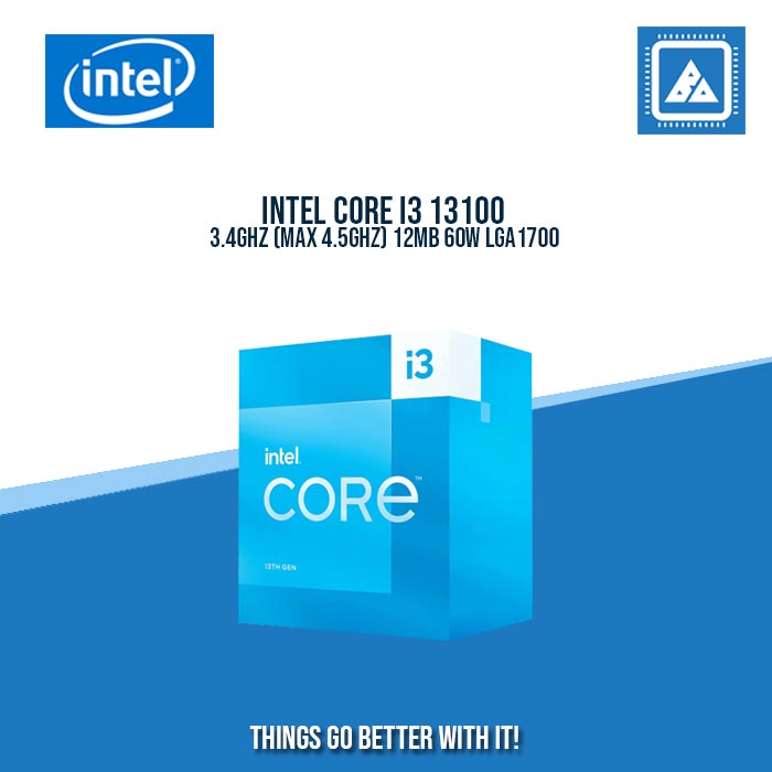 INTEL CORE I3 13100 3.4GHZ (MAX 4.5GHZ) 12MB 60W LGA1700 INTEL CORE I3 13100 3.4GHZ (MAX 4.5GHZ) 12MB 60W LGA1700